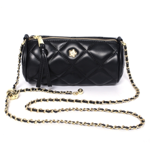 Fashionable and trendy cylindrical chain diagonal cross bag for women, simple and versatile, small capacity single shoulder bag for women