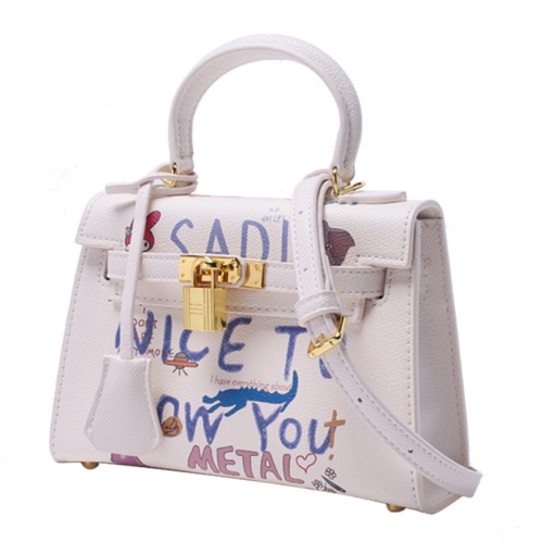 Customized Amazon Women's Graffiti Handbag by Manufacturer, Personalized Design, Trendy Flip Lock Head Crossbody Bag