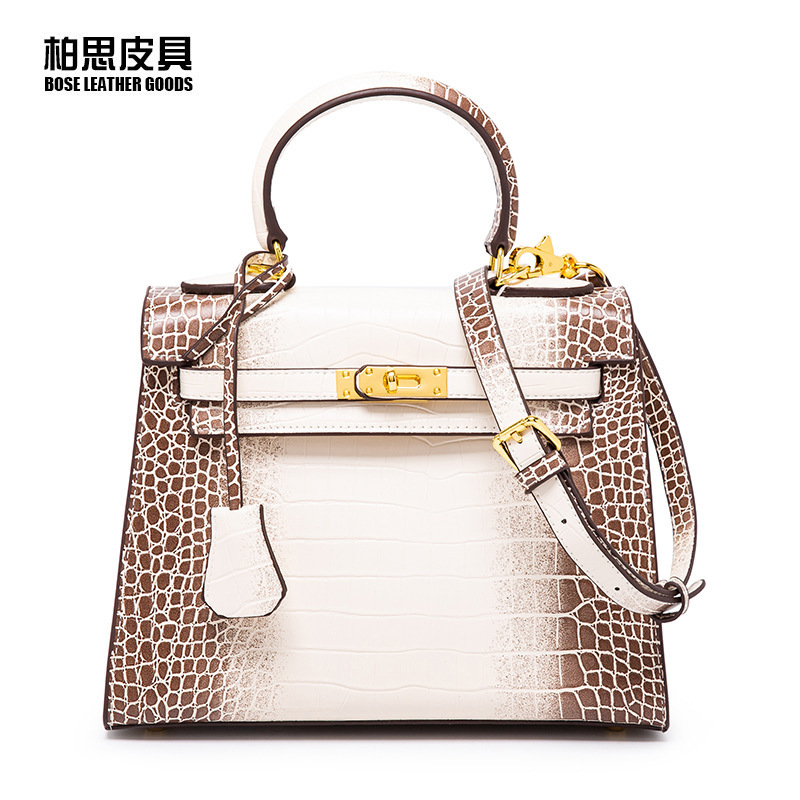 Customized Crocodile Pattern Style Crossbody Handbag by Manufacturer, European and American Lock Buckle Dinner Handheld Small Square Bag