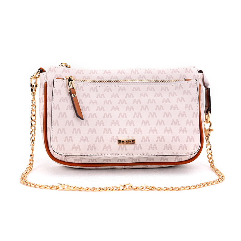 Light Luxury Chain Crossbody Women's Fashion Retro Old Flower Women's Bag Large Capacity Printed Shoulder Bag Wholesale for Women