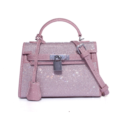 Customized Light Luxury Style Bag Cover Style Oblique Straddle Bag for Women Elegant Dinner Sparkling Buckle Handbag